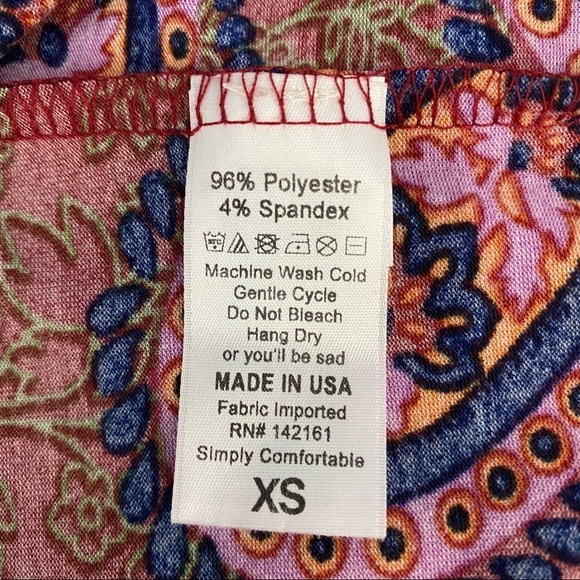 LuLaRoe Irma Paisley Print Tunic Top XS - Picture 8 of 8